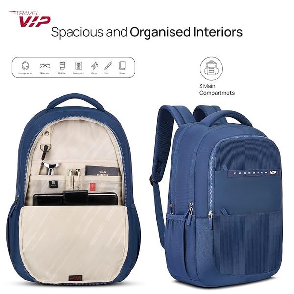 VIP Commuter Spacious 34L Laptop Backpack (Upto 15"), 3 Compartments